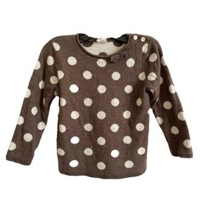 ☀️ 3 For $20 ☀️ H&M Baby Girl Sweater Brown Polka Dot 24M